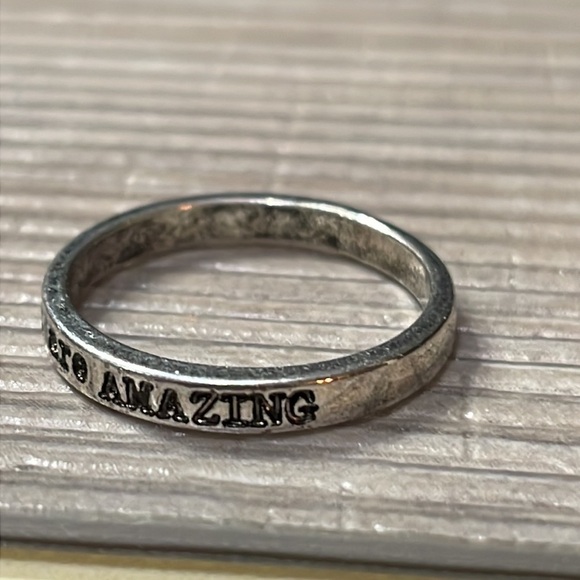 Silver “You Are Amazing” Engraved Band Ring - Picture 4 of 8